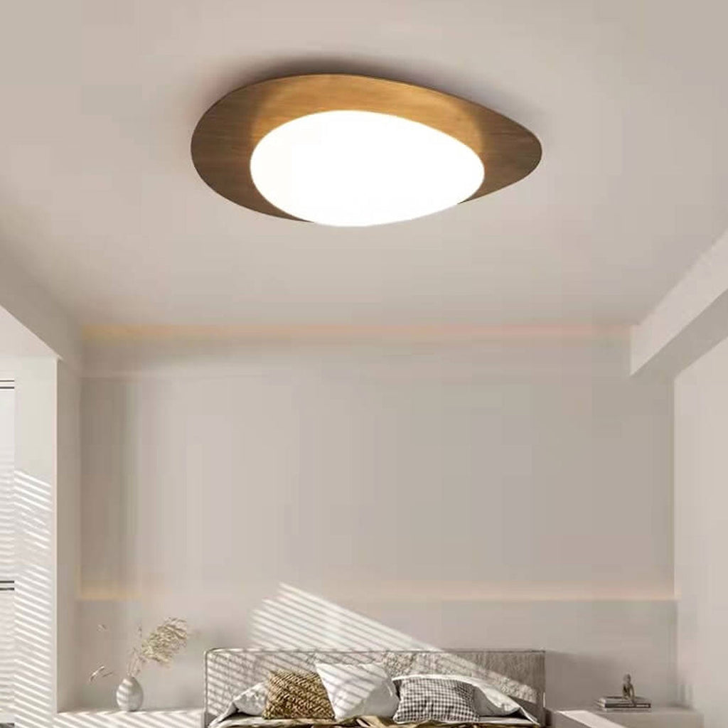 Modern Wood Flush Mount Ceiling Light With Stepless Remote Dimming — Harbor Light Co.
