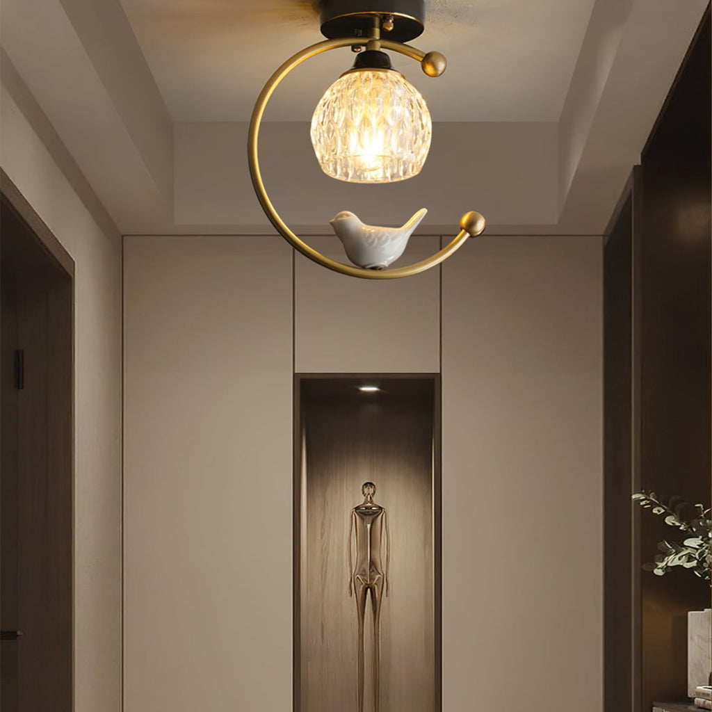 Modern Brass Semi-Flush Ceiling Light for Living Room — Harbor Light Co.