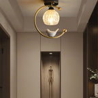 Modern Brass Semi-Flush Ceiling Light for Living Room — Harbor Light Co.
