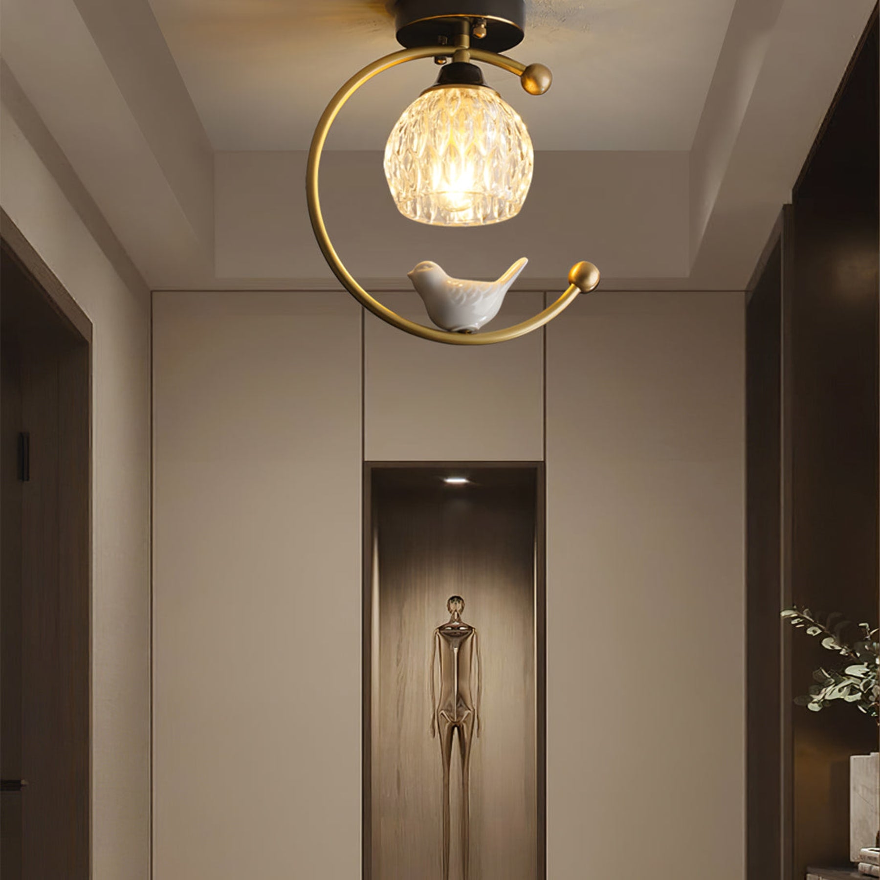 Modern Brass Semi-Flush Ceiling Light for Living Room — Harbor Light Co.