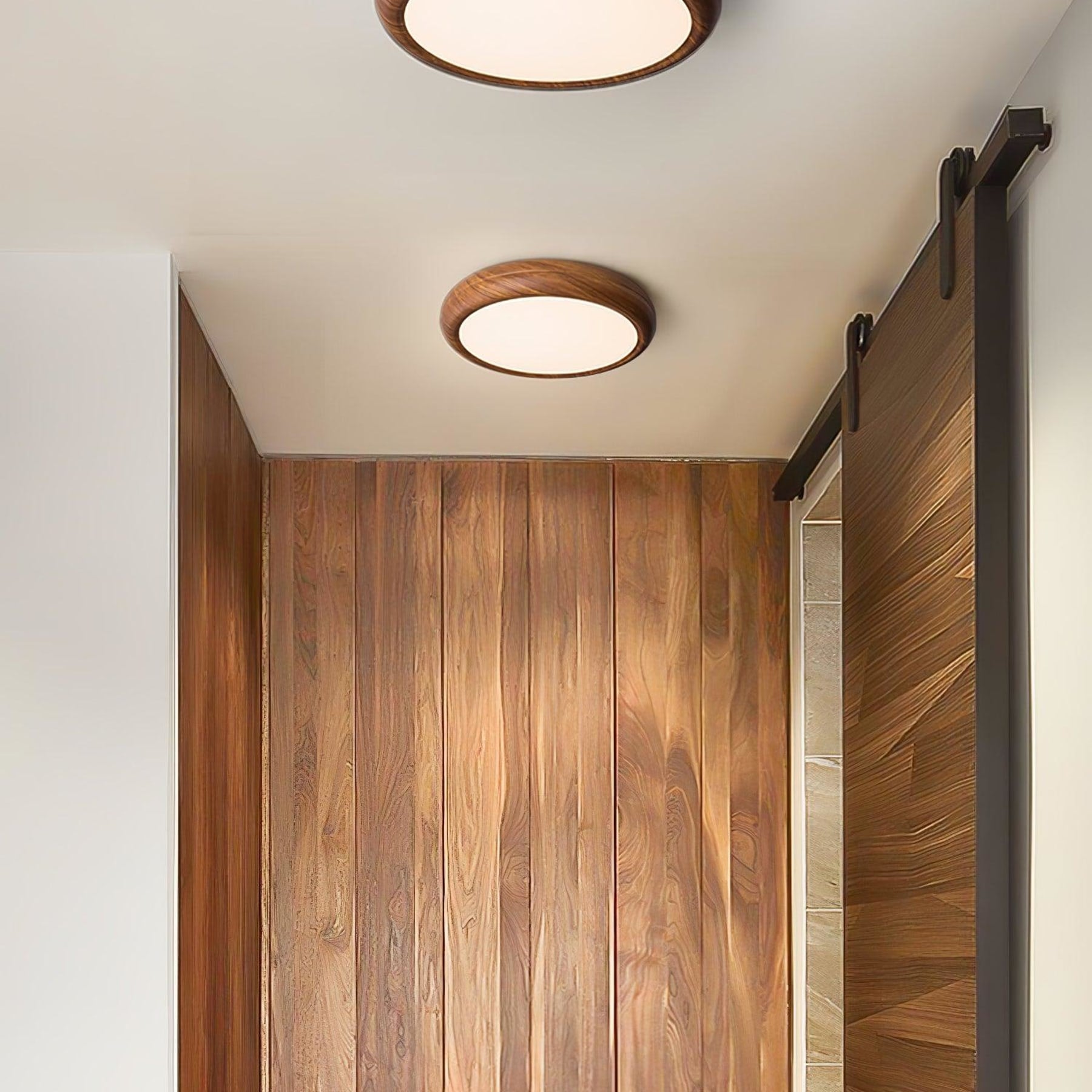 Modern Wood Flush Mount Ceiling Light for Living Room — Harbor Light Co.