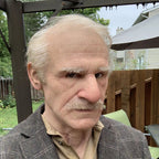 Creepy Old Man Mask Realistic Latex Halloween Mask for Adults Full Head Costume Mask with Movable Mouth for Cosplay and Theater