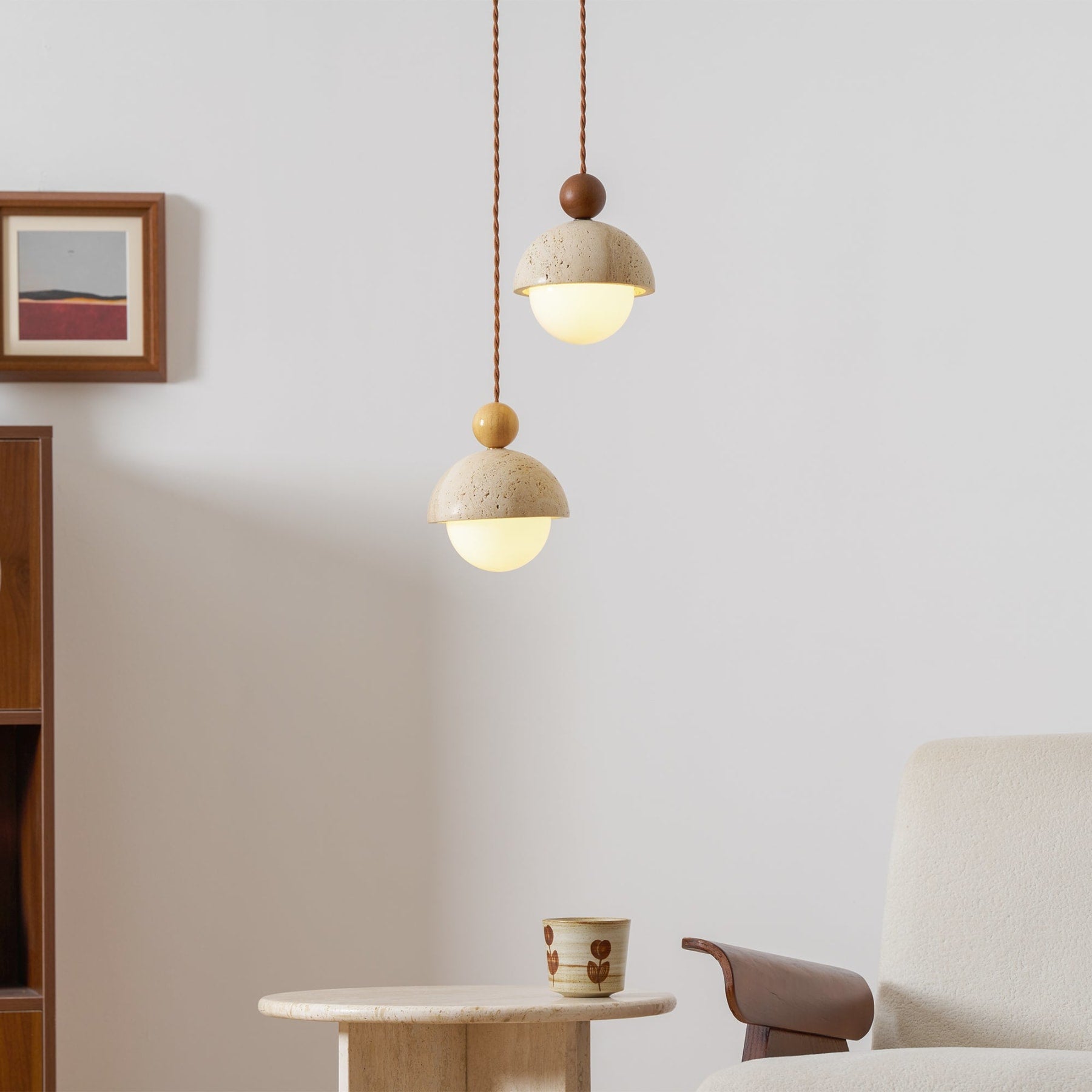 Modern Travertine Stone Pendant Light for Dining Room — Harbor Light Co.