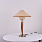 Retro Wood Table Lamp With Fabric Shade for Living Room — Harbor Light Co.