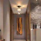 Modern Brass Semi-Flush Ceiling Light for Living Room — Harbor Light Co.