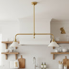 Modern Brass Pendant Light With Ceramic Shades for Dining Room — Harbor Light Co.