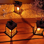 Solar Candle Lantern Outdoor Hanging LED Flameless Candle Light Waterproof Retro Garden Lantern for Tree Patio and Porch