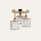 3-Light Crystal Glass Semi Flush Mount Ceiling Light