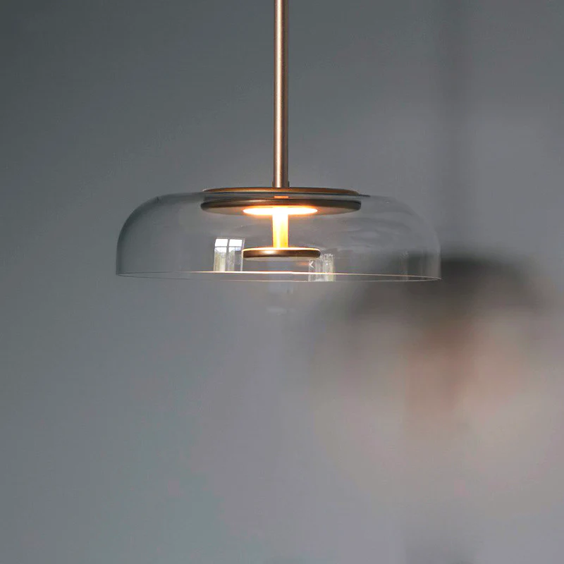 Glass Dining Room Pendant Light with Dimmable LED Light