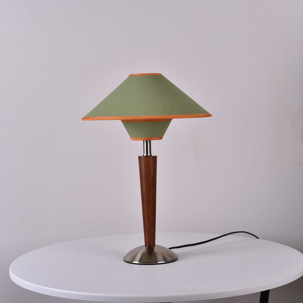 Retro Wood Table Lamp With Fabric Shade for Living Room — Harbor Light Co.