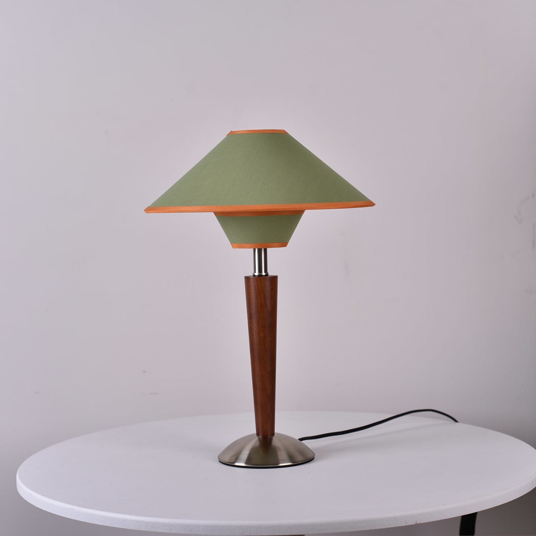 Retro Wood Table Lamp With Fabric Shade for Living Room — Harbor Light Co.