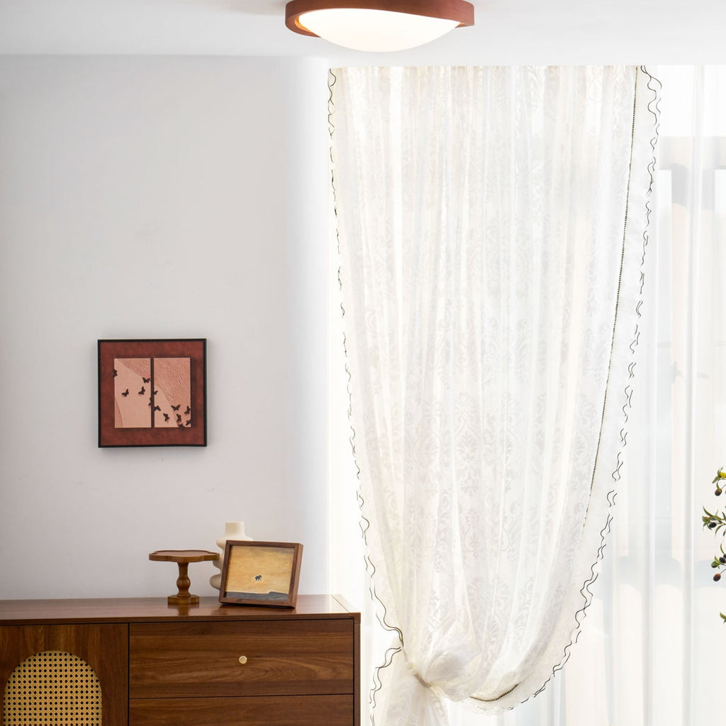 Modern Wood Flush Mount Ceiling Light With Tri-Color Glow — Harbor Light Co.