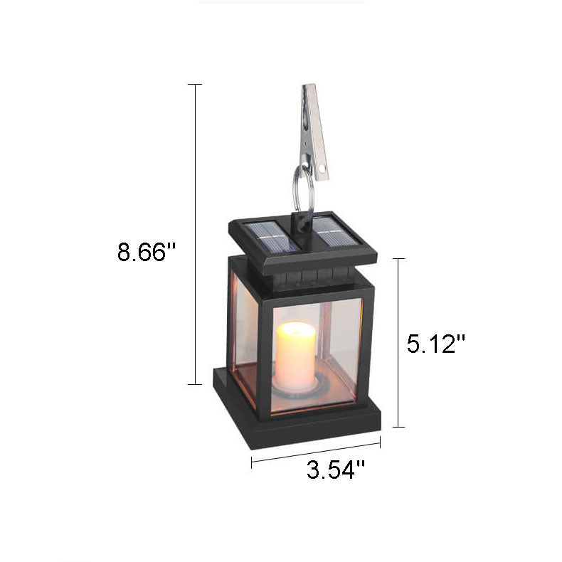 Solar Candle Lantern Outdoor Hanging LED Flameless Candle Light Waterproof Retro Garden Lantern for Tree Patio and Porch