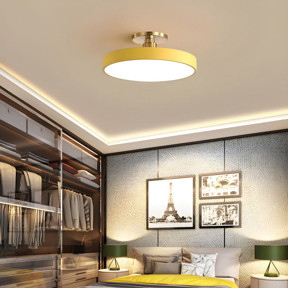 Modern Circular Semi Flush Mount LED Ceiling Light