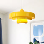 Mid-Century Metal Dining Room Pendant Light with Layered Disc Shade