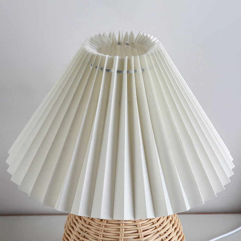 Bohemian Rattan Table Lamp With Tri-Color Dimmable Light — Harbor Light Co.
