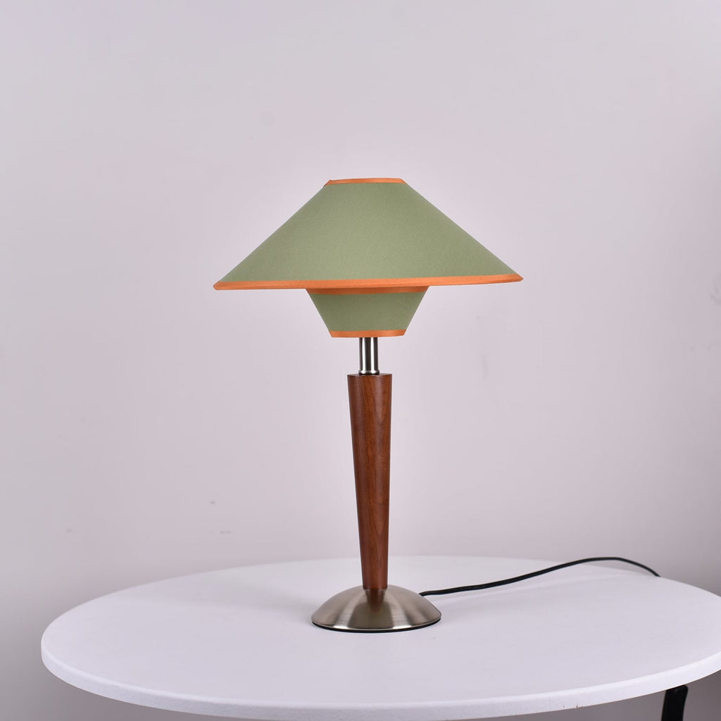 Retro Wood Table Lamp With Fabric Shade for Living Room — Harbor Light Co.