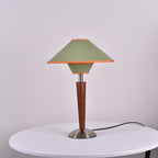 Retro Wood Table Lamp With Fabric Shade for Living Room — Harbor Light Co.