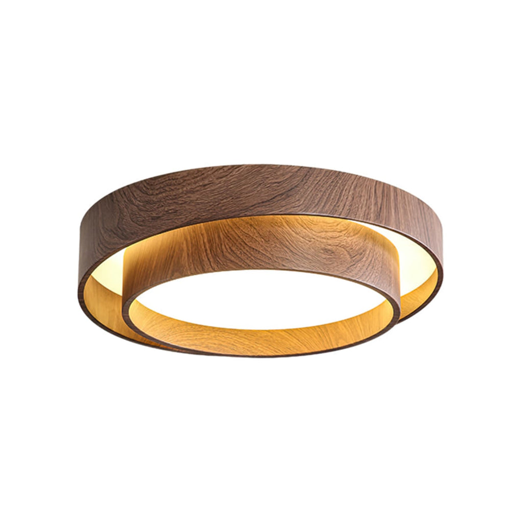 Modern Wood Flush Mount Ceiling Light for Living Room and Bedroom in Ø19.7" x H6.7" (Ø50 x H17 cm) — Harbor Light Co.