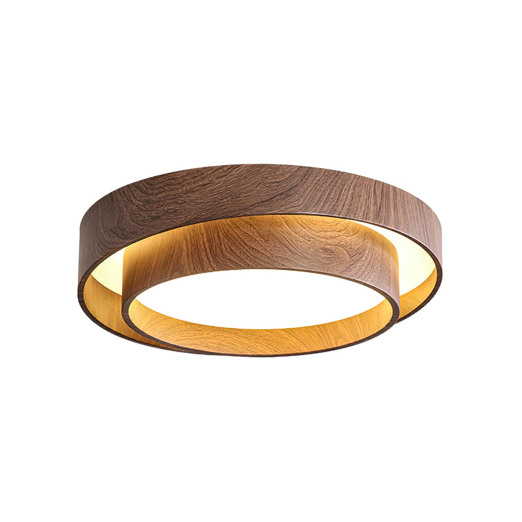 Modern Wood Flush Mount Ceiling Light for Living Room and Bedroom in Ø19.7" x H6.7" (Ø50 x H17 cm) — Harbor Light Co.