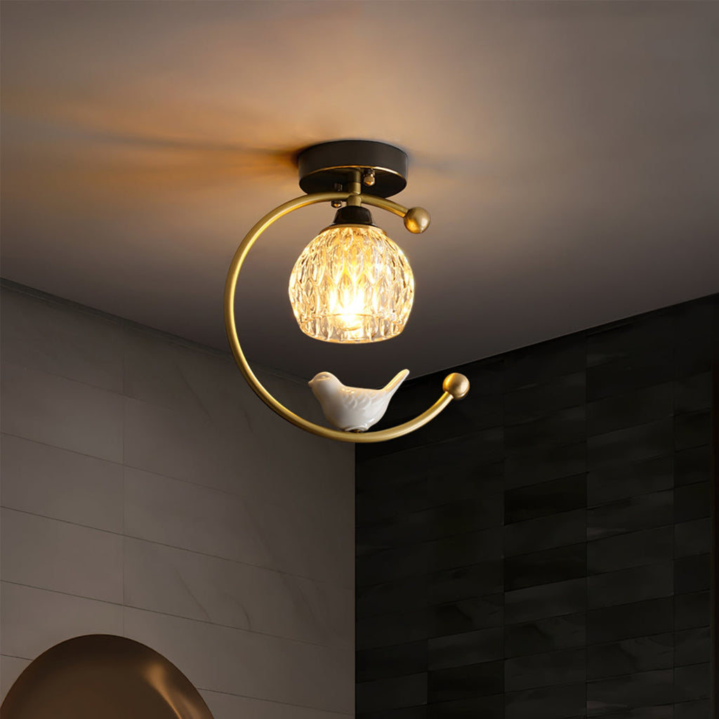 Modern Brass Semi-Flush Ceiling Light for Living Room — Harbor Light Co.