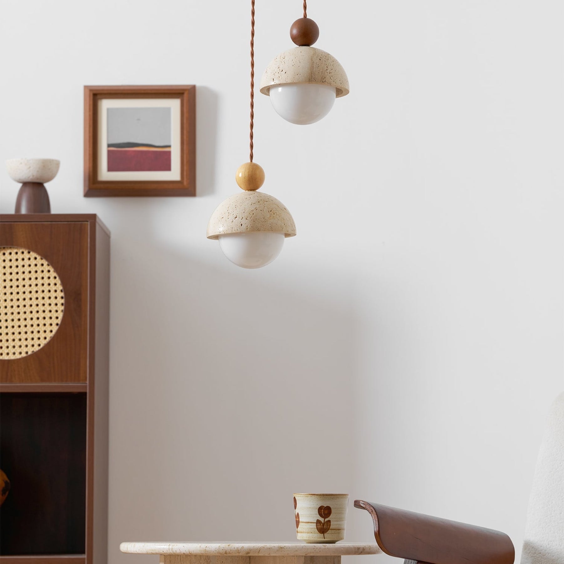 Modern Travertine Stone Pendant Light for Dining Room — Harbor Light Co.