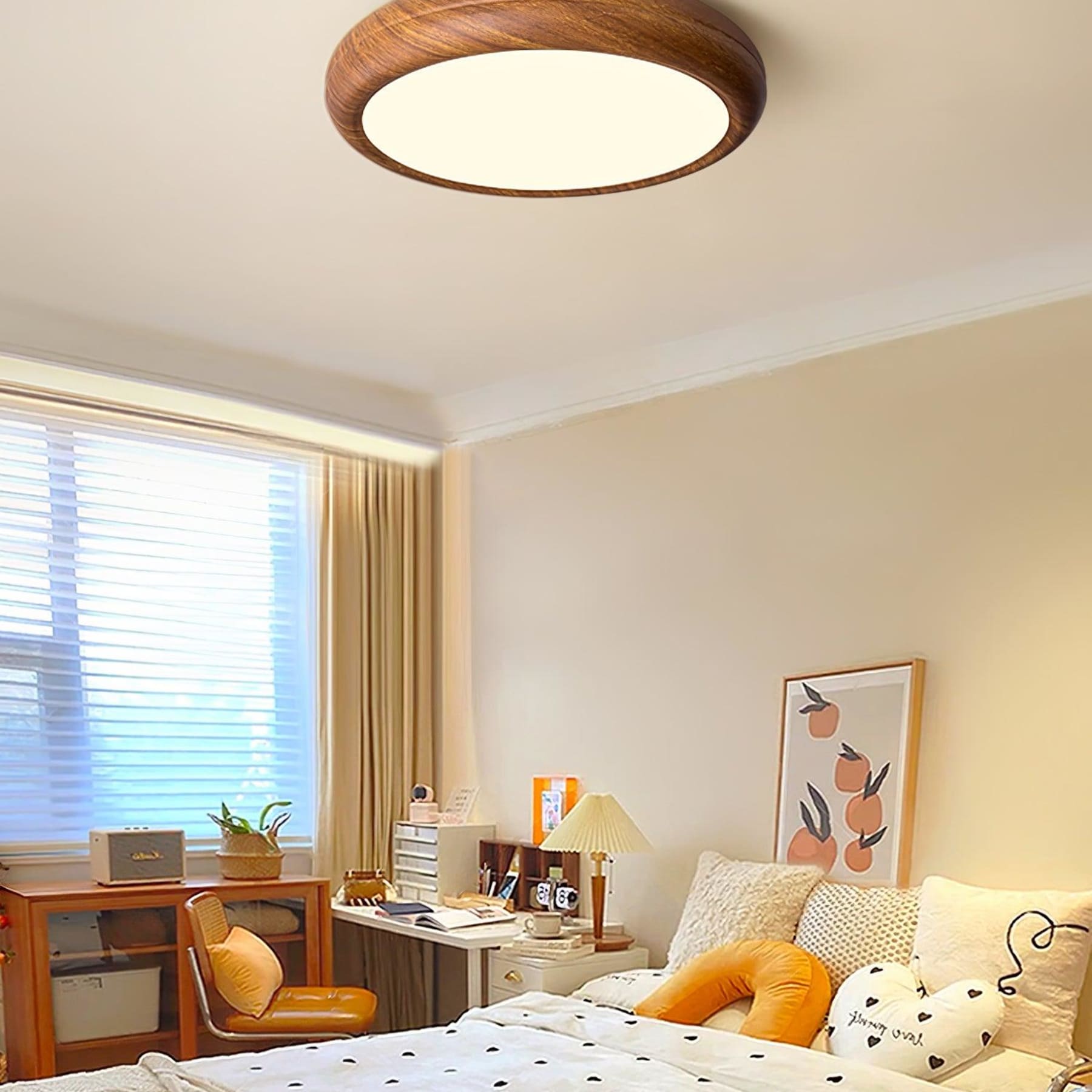Modern Wood Flush Mount Ceiling Light for Living Room — Harbor Light Co.