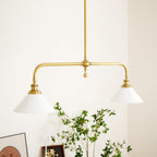 Modern Brass Pendant Light With Ceramic Shades for Dining Room — Harbor Light Co.