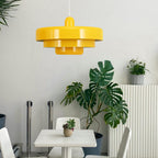 Mid-Century Metal Dining Room Pendant Light with Layered Disc Shade
