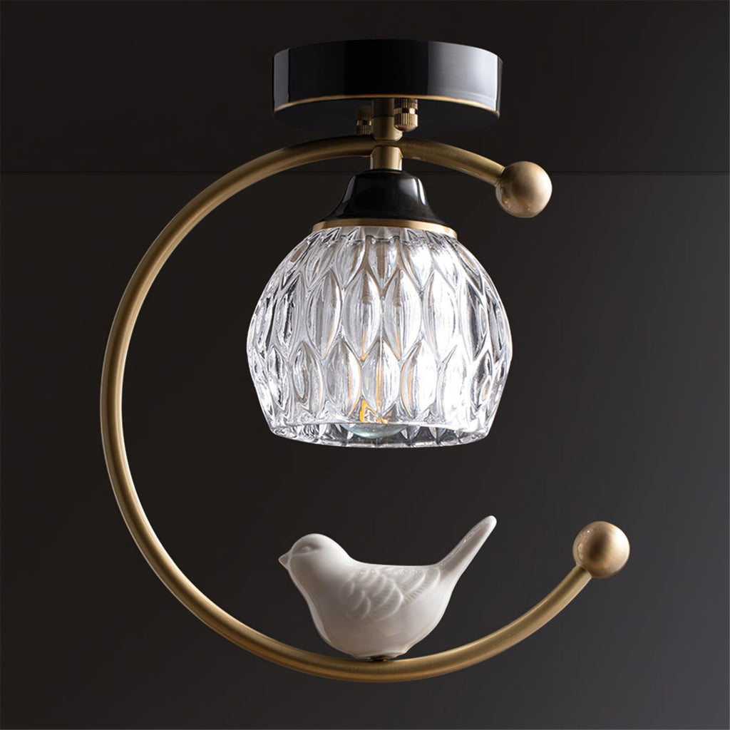 Modern Brass Semi-Flush Ceiling Light for Living Room — Harbor Light Co.