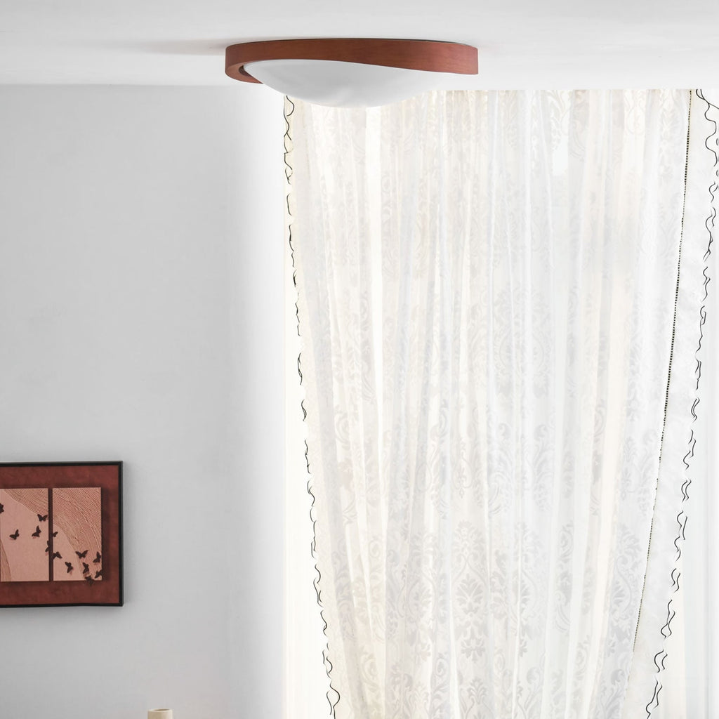 Modern Wood Flush Mount Ceiling Light With Tri-Color Glow — Harbor Light Co.