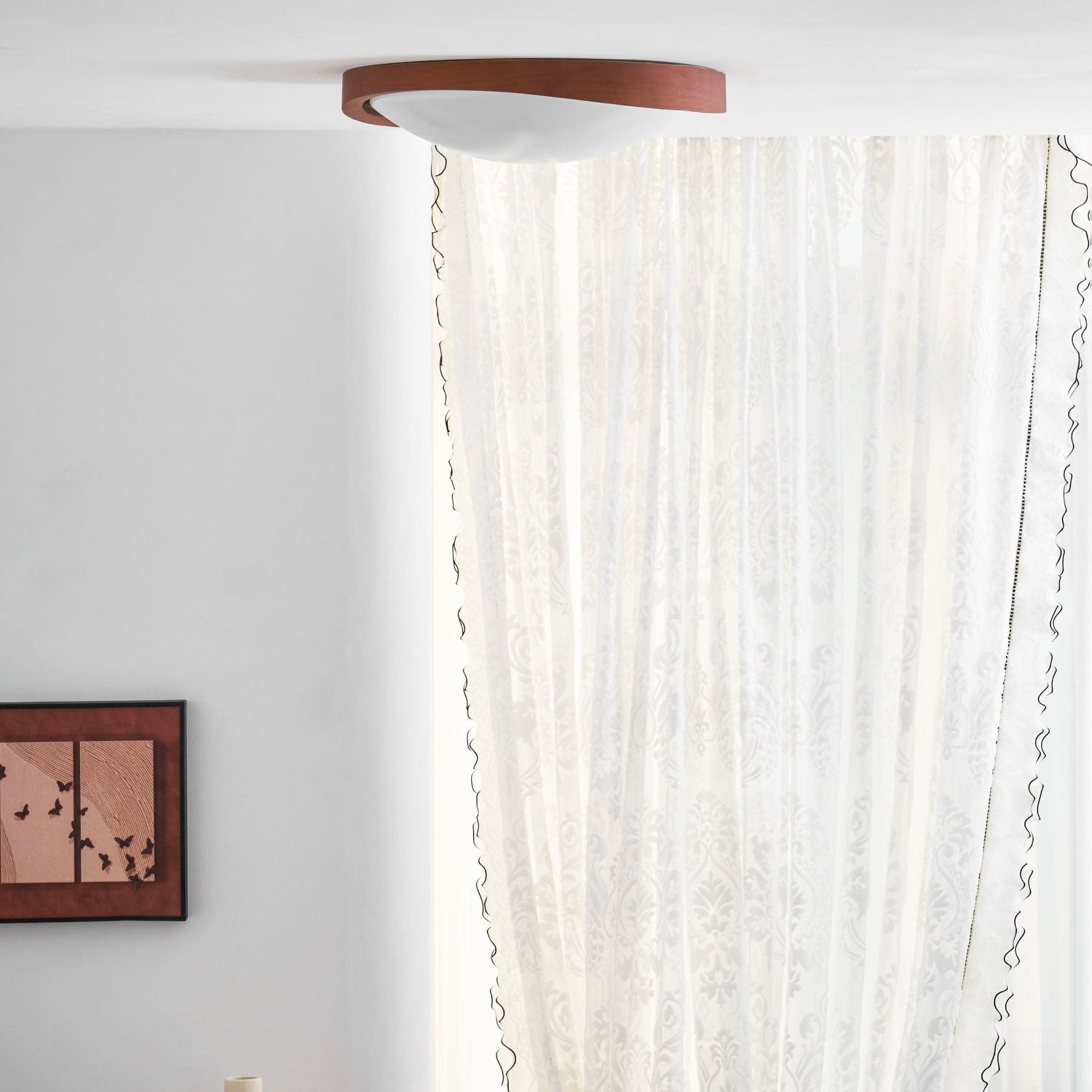 Modern Wood Flush Mount Ceiling Light With Tri-Color Glow — Harbor Light Co.