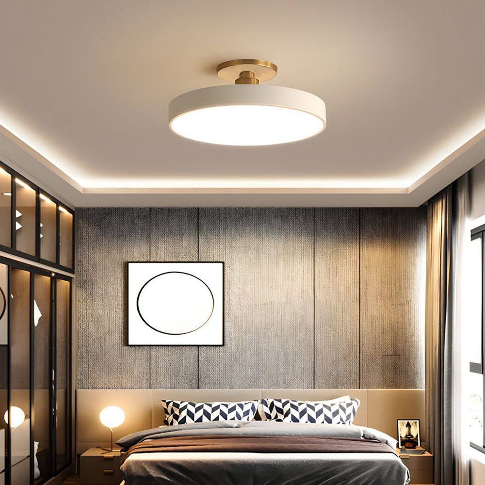 Modern Circular Semi Flush Mount LED Ceiling Light