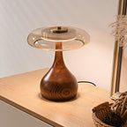Modern Ash Wood and Brass Table Lamp for Living Room — Harbor Light Co.