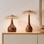 Modern Ash Wood and Brass Table Lamp for Living Room — Harbor Light Co.