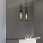 Industrial Wrought Iron Concrete Pendant Light With Warm LED Glow — Harbor Light Co.