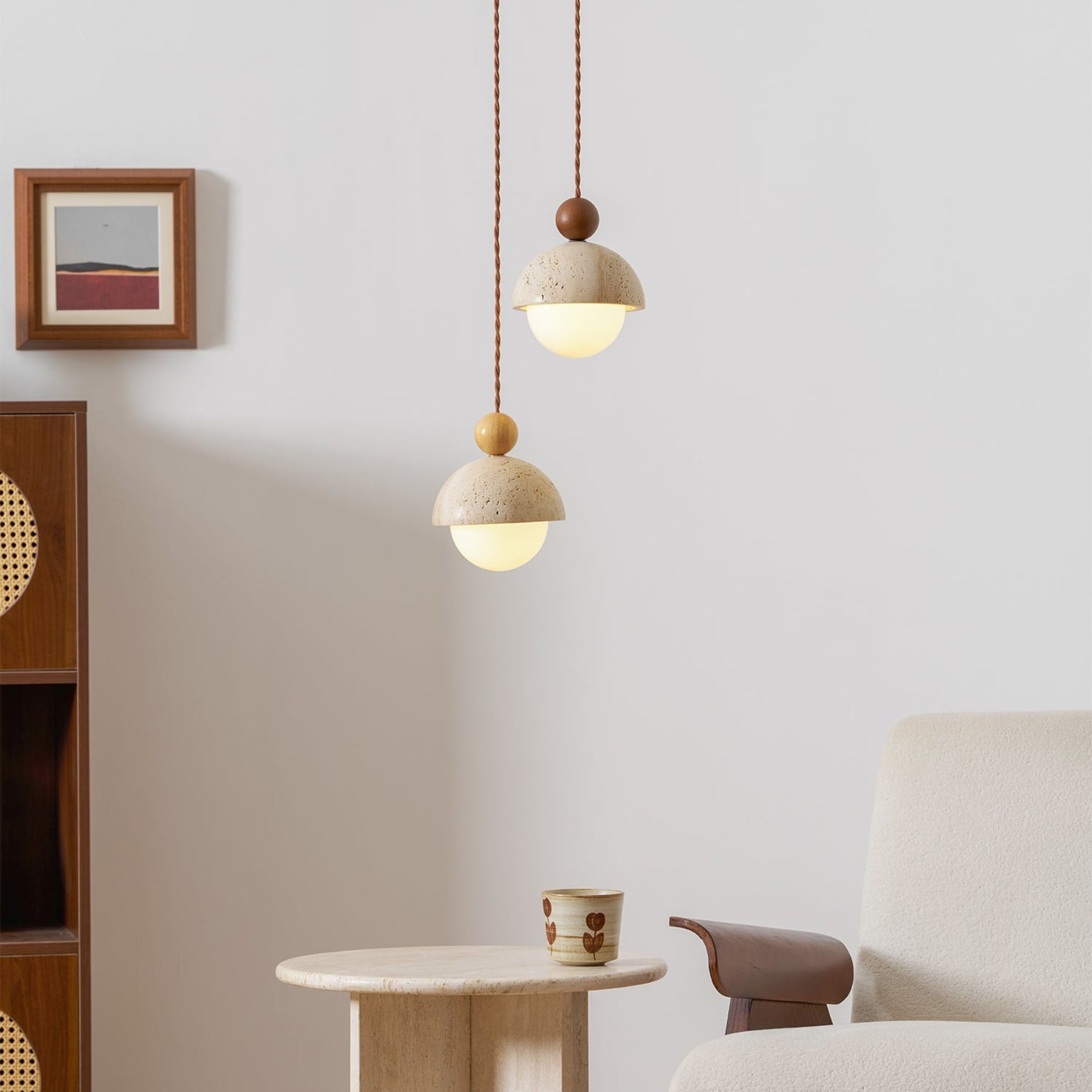 Modern Travertine Stone Pendant Light for Dining Room — Harbor Light Co.