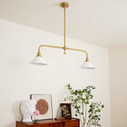 Modern Brass Pendant Light With Ceramic Shades for Dining Room — Harbor Light Co.