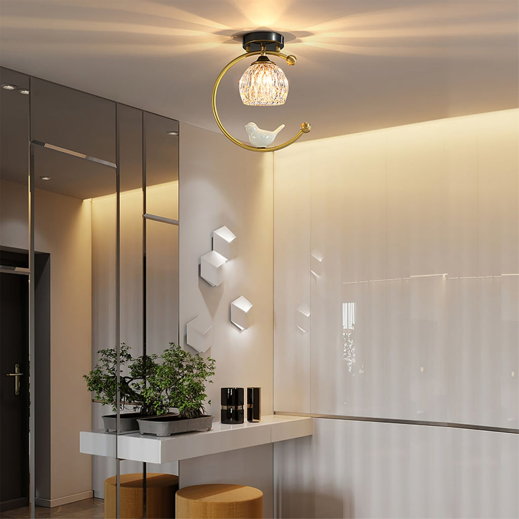 Modern Brass Semi-Flush Ceiling Light for Living Room — Harbor Light Co.