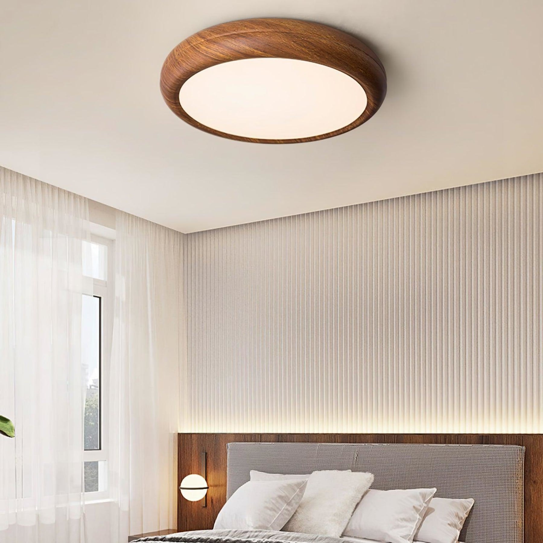 Modern Wood Flush Mount Ceiling Light for Living Room — Harbor Light Co.