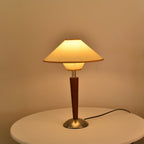 Retro Wood Table Lamp With Fabric Shade for Living Room — Harbor Light Co.