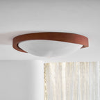 Modern Wood Flush Mount Ceiling Light With Tri-Color Glow — Harbor Light Co.