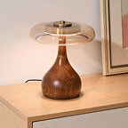 Modern Ash Wood and Brass Table Lamp for Living Room — Harbor Light Co.