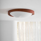 Modern Wood Flush Mount Ceiling Light With Tri-Color Glow — Harbor Light Co.