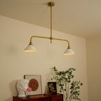 Modern Brass Pendant Light With Ceramic Shades for Dining Room — Harbor Light Co.
