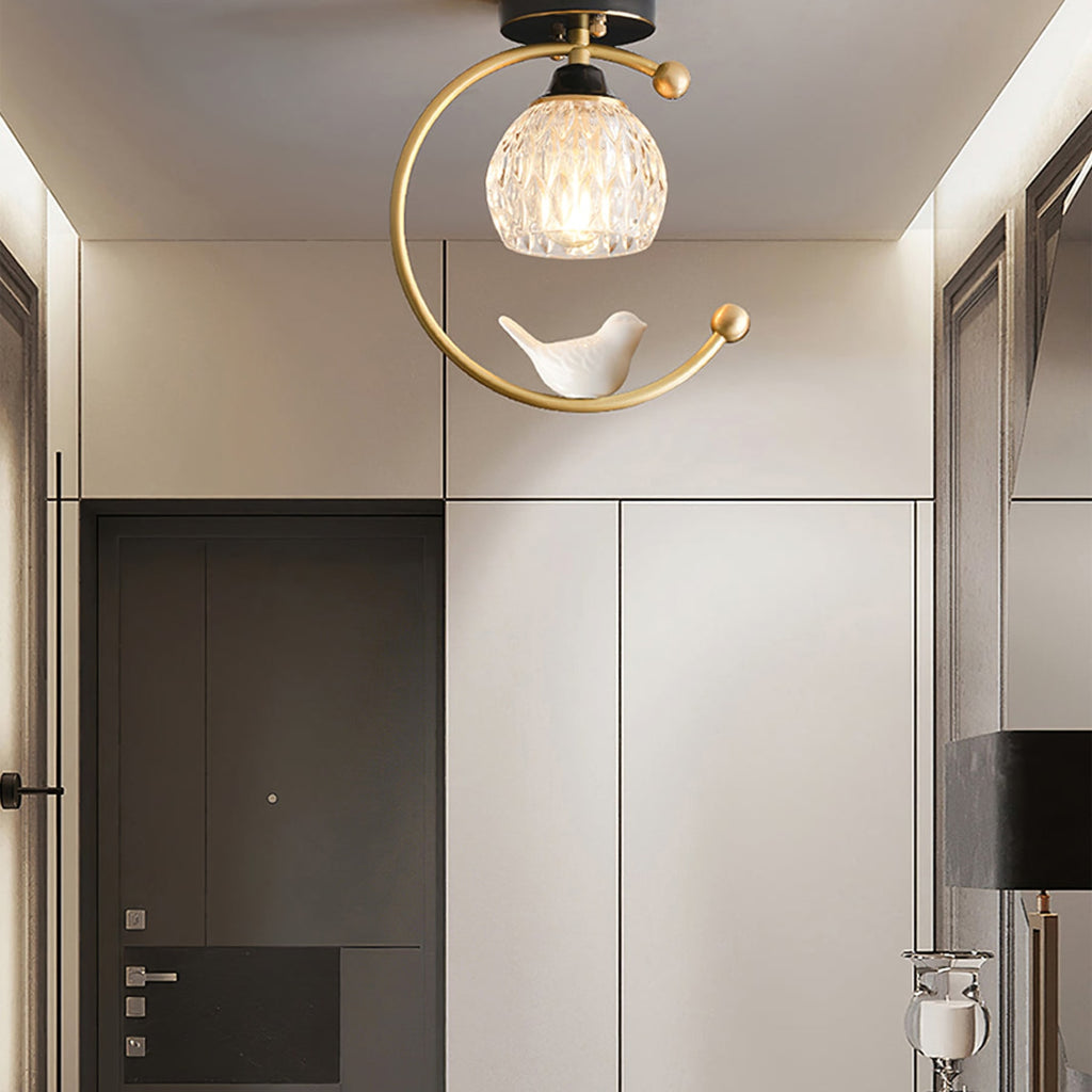 Modern Brass Semi-Flush Ceiling Light for Living Room — Harbor Light Co.