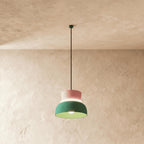 Modern Aluminum Two-Tone Pendant Light With Warm LED Glow in Pink and Green — Harbor Light Co.