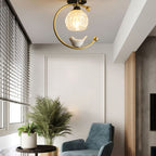 Modern Brass Semi-Flush Ceiling Light for Living Room — Harbor Light Co.