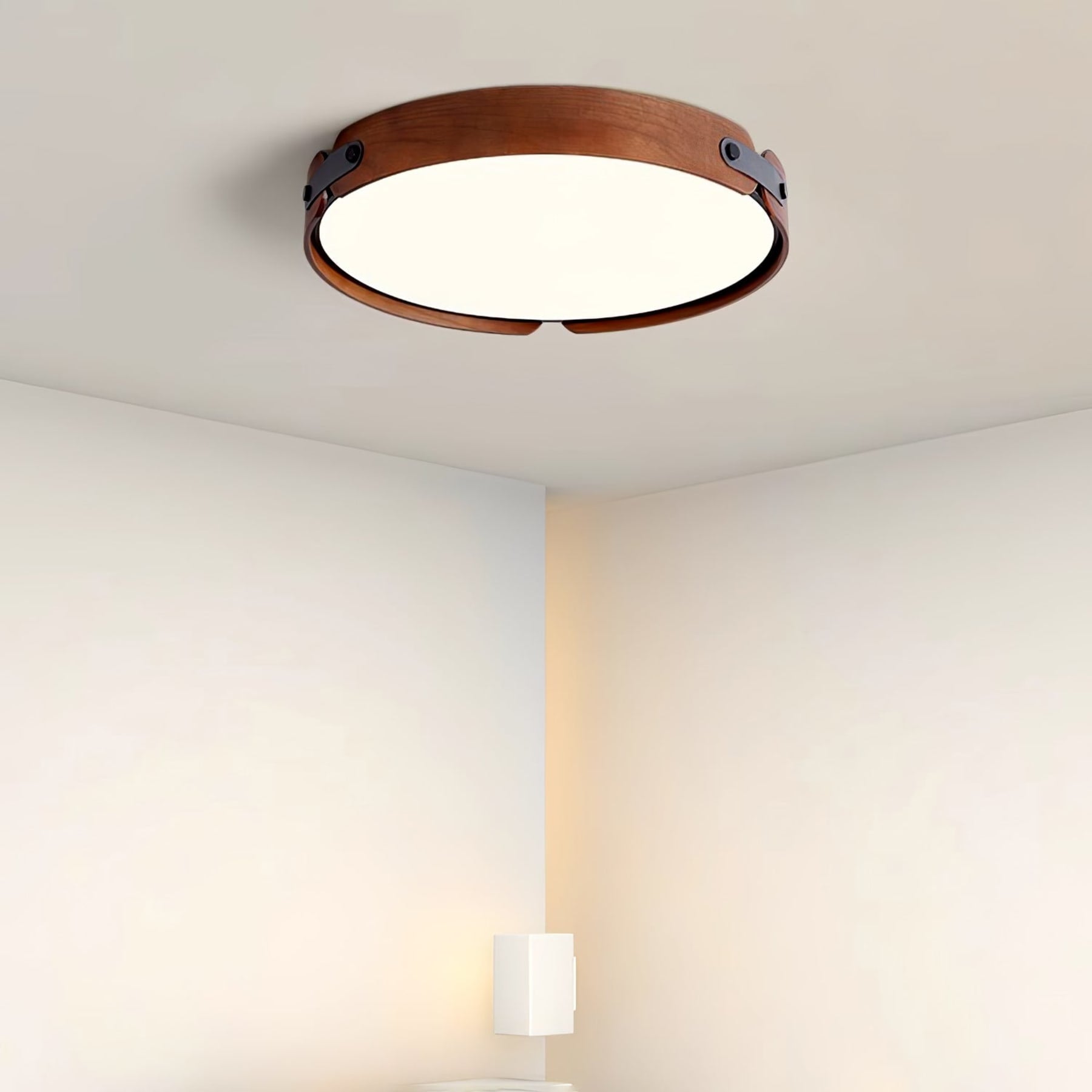 Scandinavian Wood Flush Mount Ceiling Light for Living Room — Harbor Light Co.
