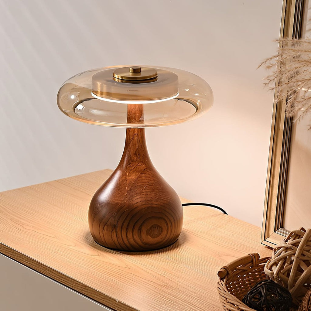 Modern Ash Wood and Brass Table Lamp for Living Room — Harbor Light Co.